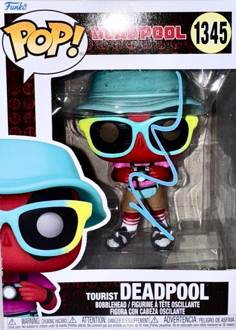 Ryan Reynolds Signed Funko Pop #1345 Tourist Deadpool (Blue Ink) - ACOA